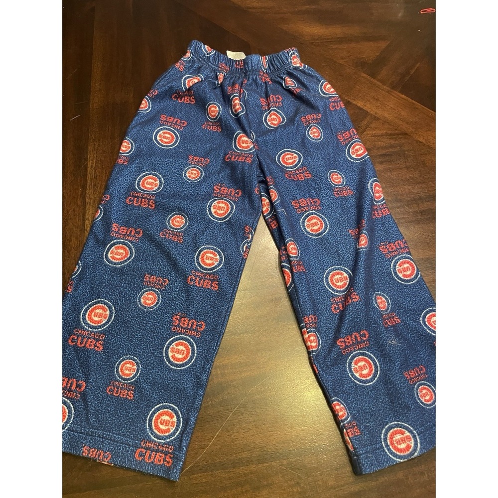 Chicago Cubs Pants Kids XS Blue MLB Baseball Sleep Pajama Lounge Youth Boys 4/5